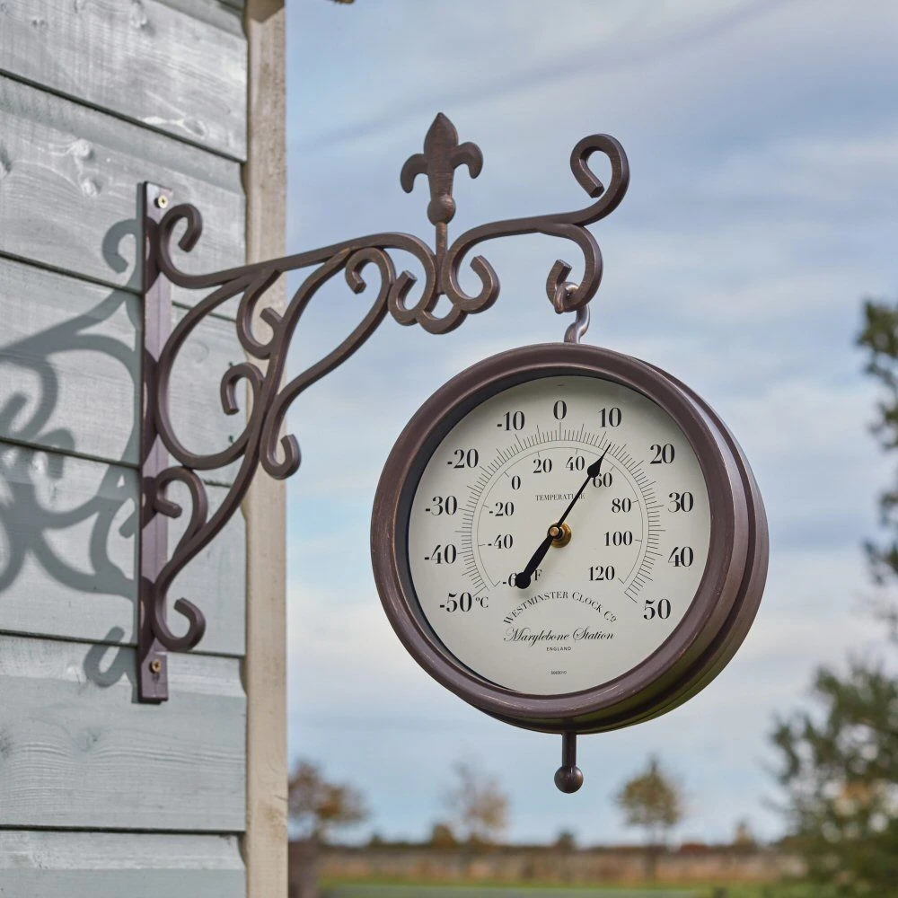 Outside In 35cm Marylebone Double-Sided Station Clock & Thermometer 5 Outside In 35cm Marylebone Double-Sided Station Clock & Thermometer - Image 3