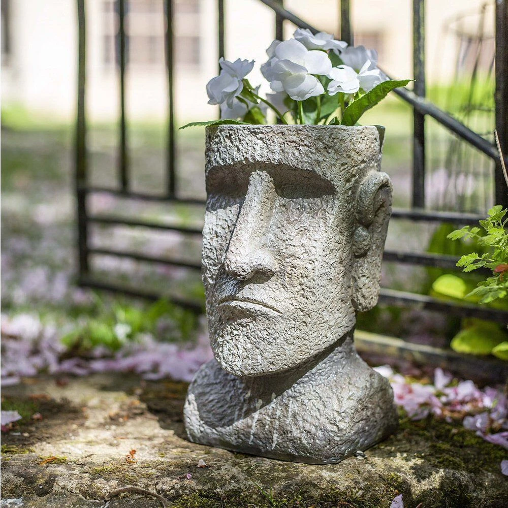La Hacienda 26cm Resin Easter Island Head Planter 4 La Hacienda 26cm Resin Easter Island Head Planter - Image 2