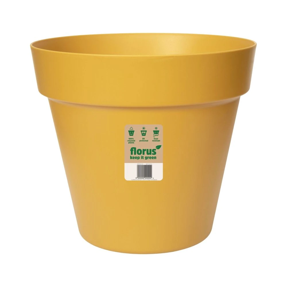 Elho 40cm Mustard Yellow Paris Flower Pot 3 Elho 40cm Mustard Yellow Paris Flower Pot